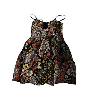 Band Of Gypsies Womens S Mini Dress Multicolor Small Floral Smocked Sleeveless